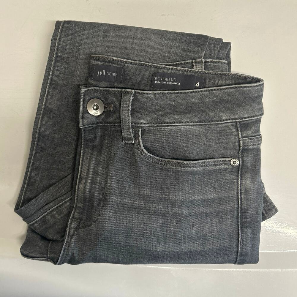 J. Jill Boyfriend Gray Straight Leg Ankle Stretch Jean Size 4 - Picture 11 of 11